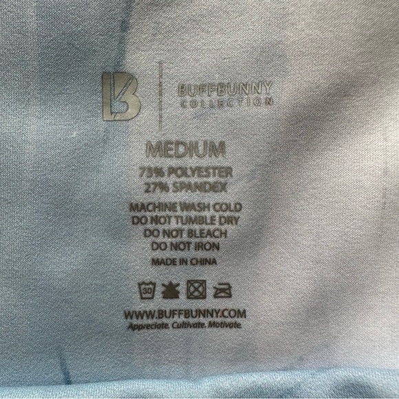 BuffBunny Leggings Motion Tight Athletic Frost Bite Blue White M - Picture 9 of 12